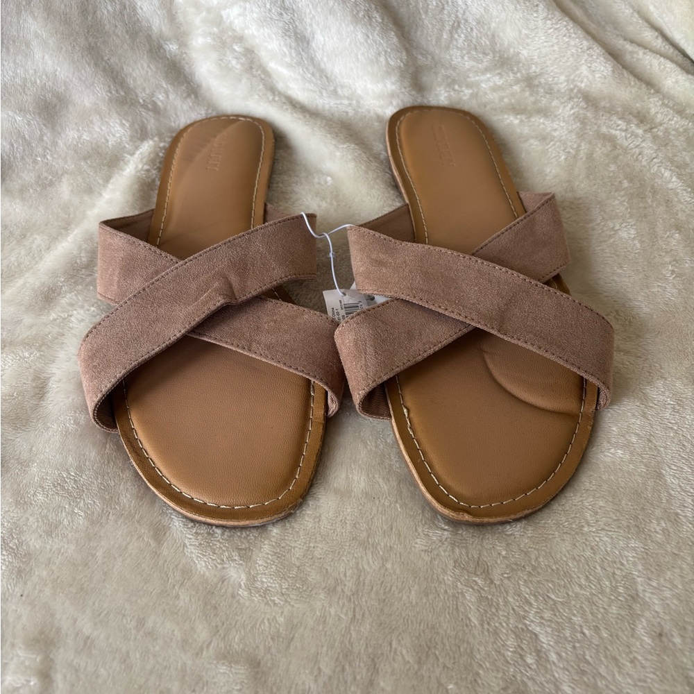 Old Navy Brown Cross-Strap Sandals